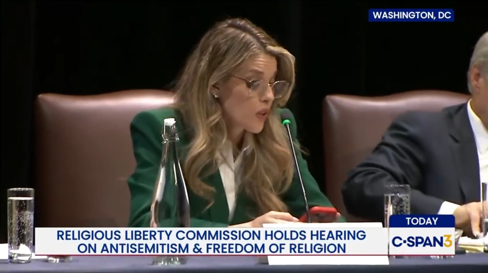 Carrie Prejean Boller speaks during a meeting of the White House's Religious Liberties Commission.