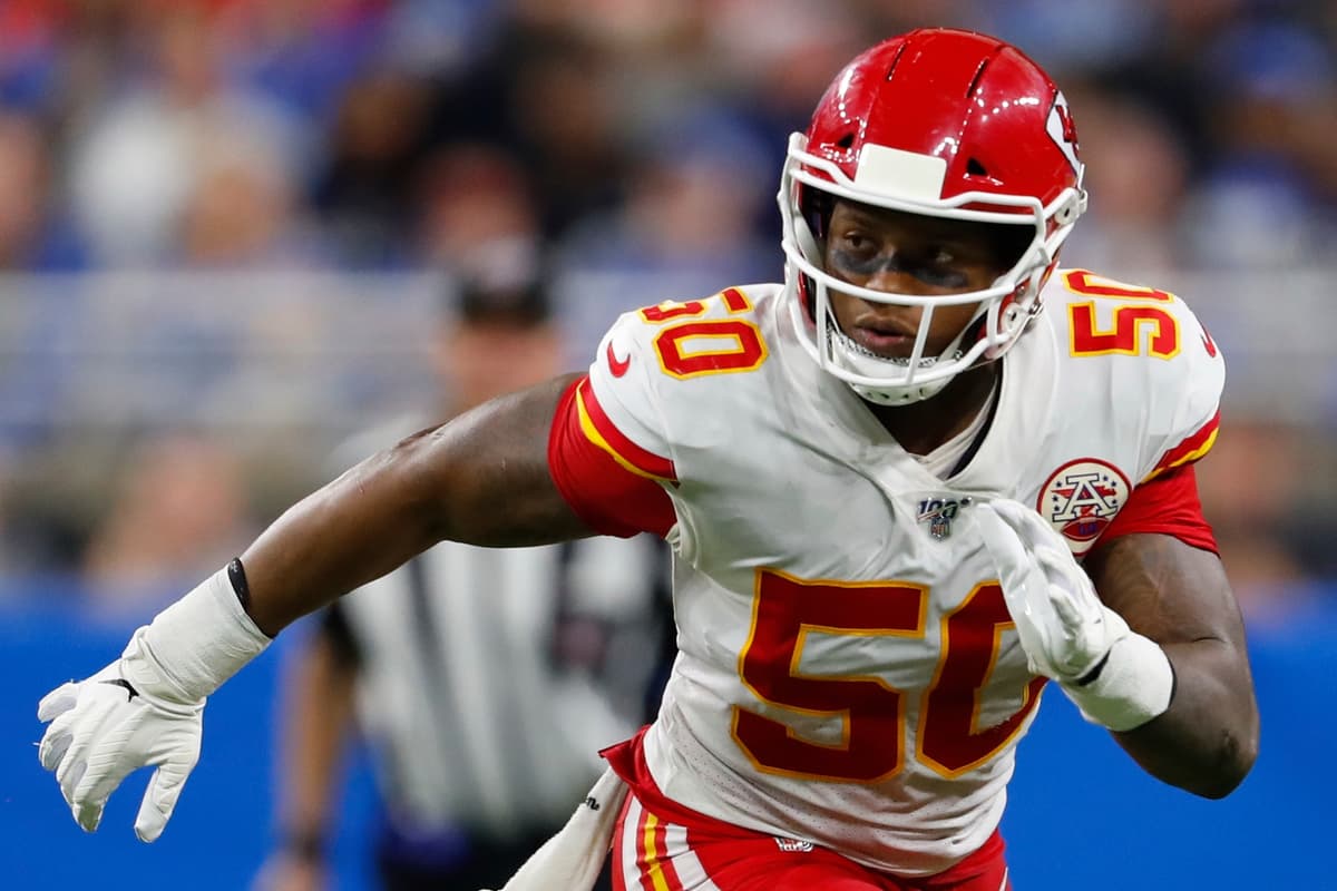 Kansas City Chiefs inside linebacker Darron Lee plays against the Detroit Lions during an NFL football game at Detroit September 29, 2019.