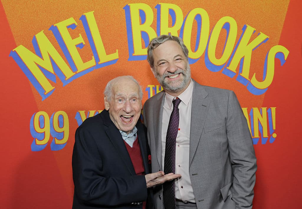 Mel Brooks and Judd Apatow at the premiere of 'Mel Brooks: The 99 Year Old Man'