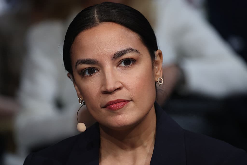 Congresswoman Alexandria Ocasio-Cortez at the Munich Security Conference, February 13, 2026 at Munich. 