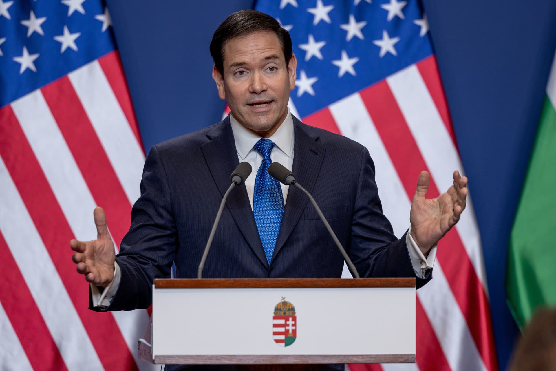 Secretary of State Marco Rubio on February 16, 2026 at Budapest.