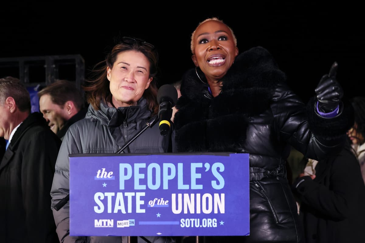Attorney and political commentator Katie Phang (L) and journalist Joy Reid (R) host the People's State Of The Union Rally And Boycott Outside The Capitol on the National Mall on February 24, 2026 in Washington, DC. 