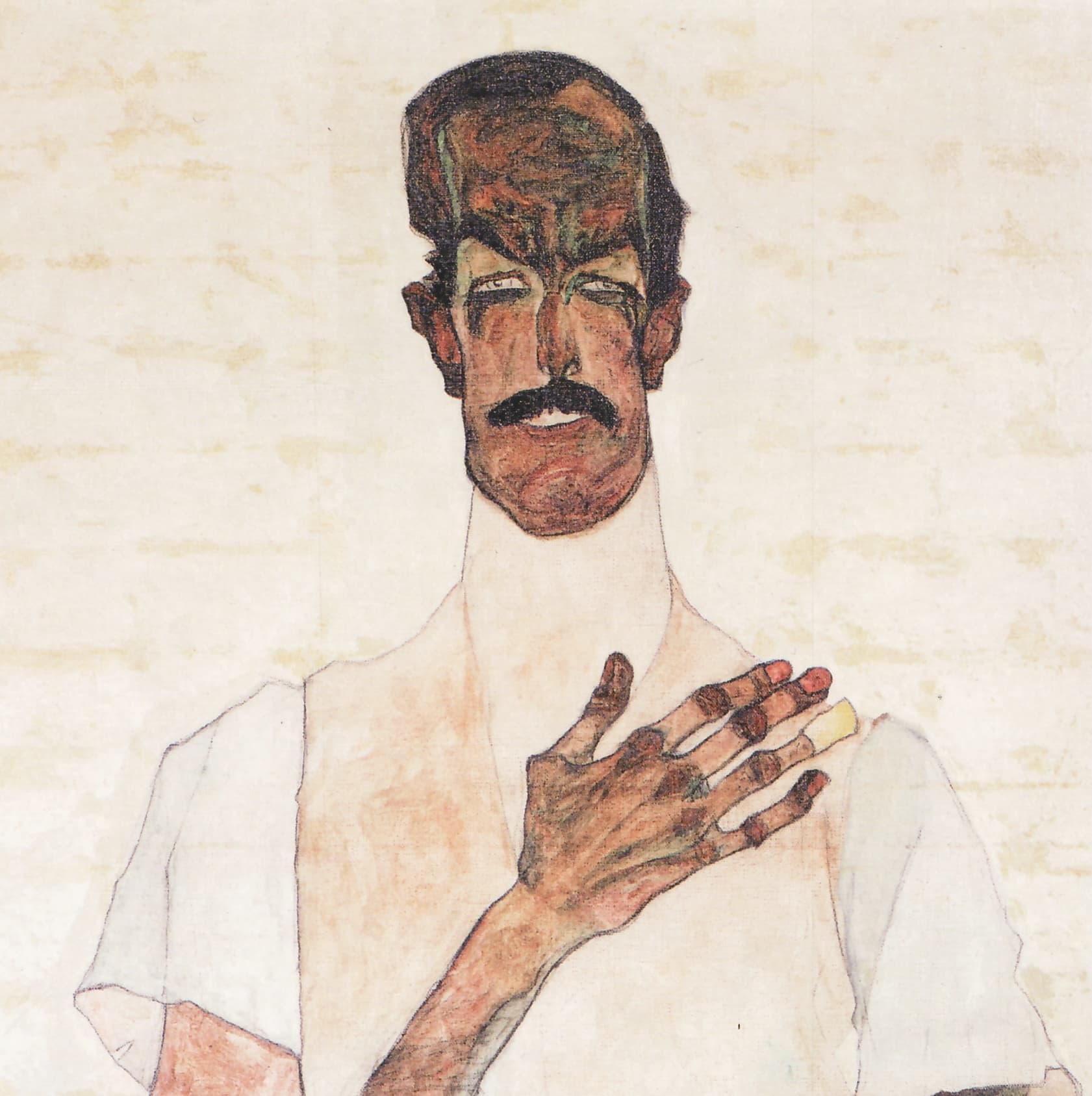 Egon Schiele, 'Portrait of Dr. Erwin von Graff, 1910. Detail.