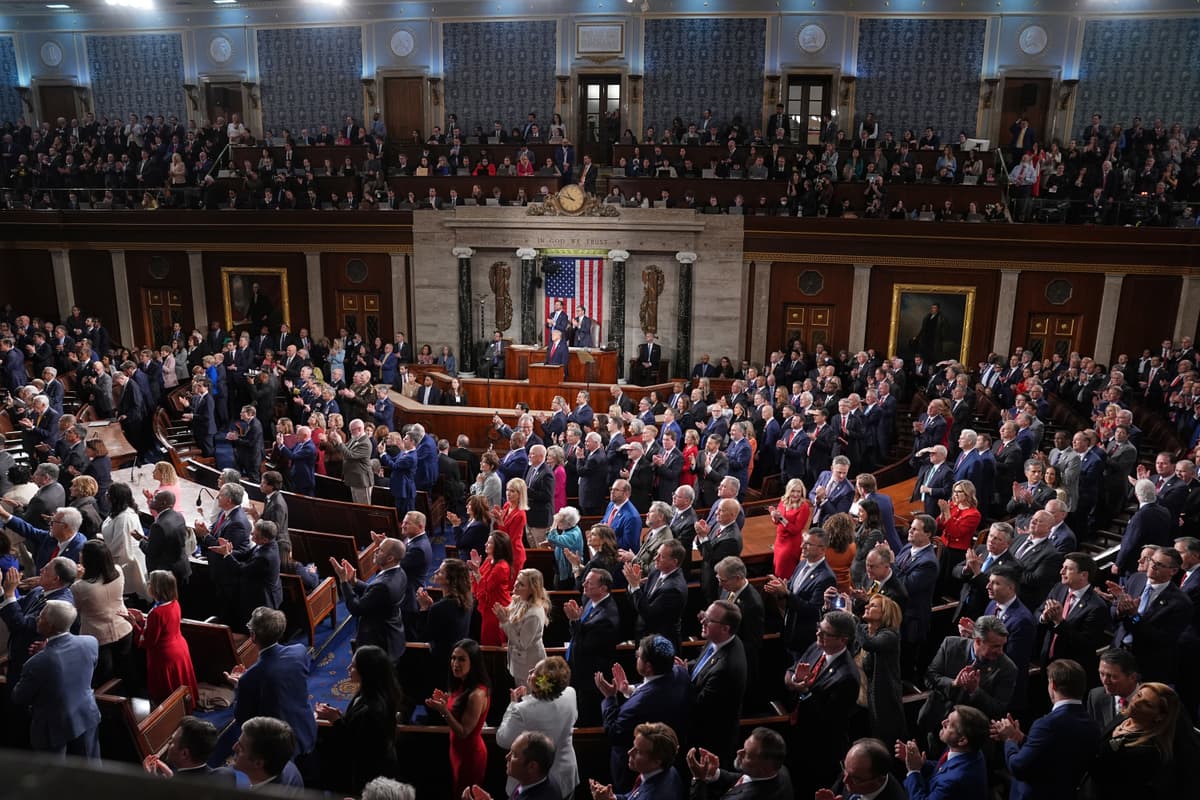 President Trump delivers the State of the Union address at the U.S. Capitol on February 24, 2026.