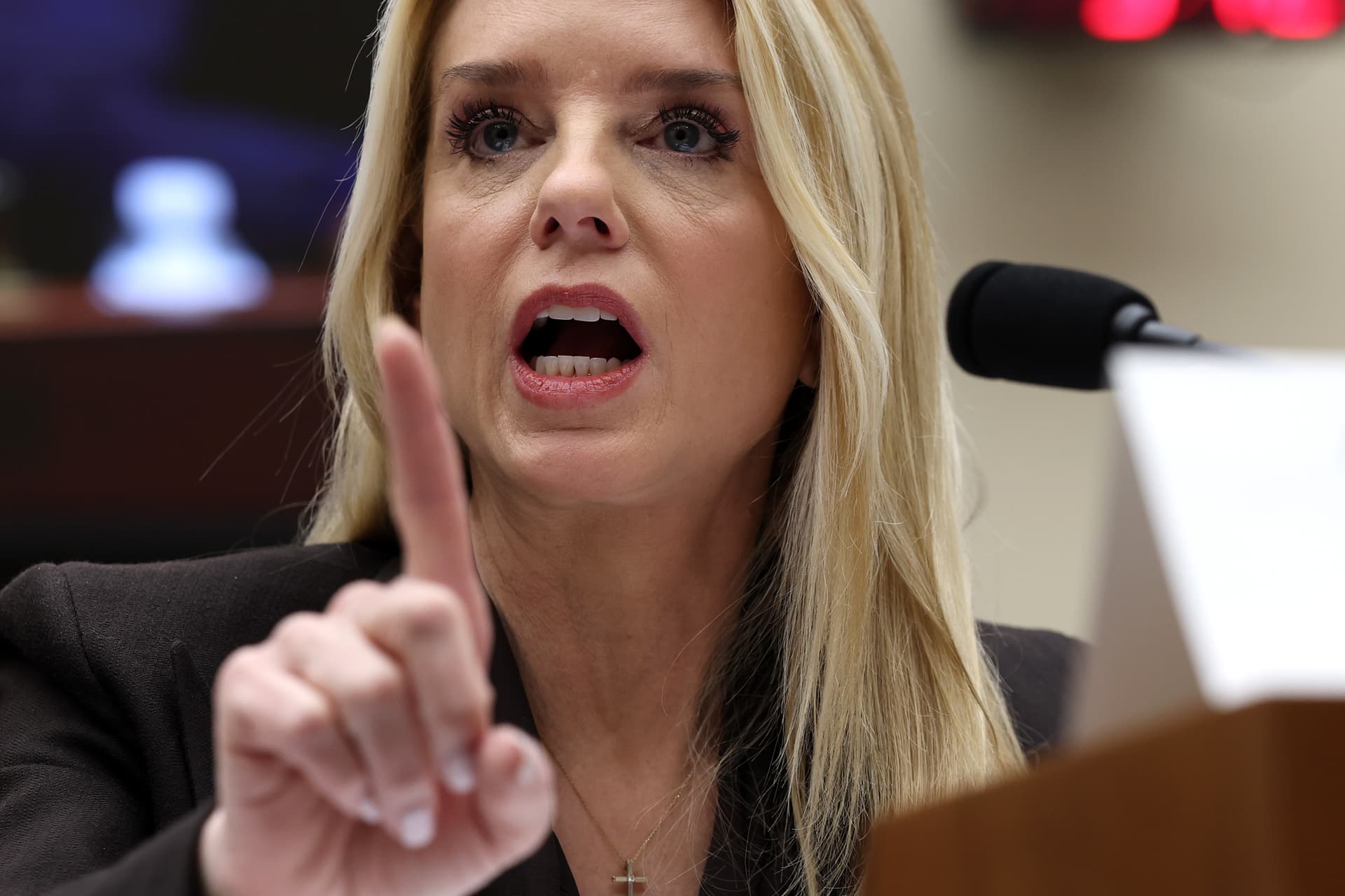 Attorney General Pam Bondi testifies before the House Judiciary Committee in the Rayburn House Office Building on February 11, 2026.