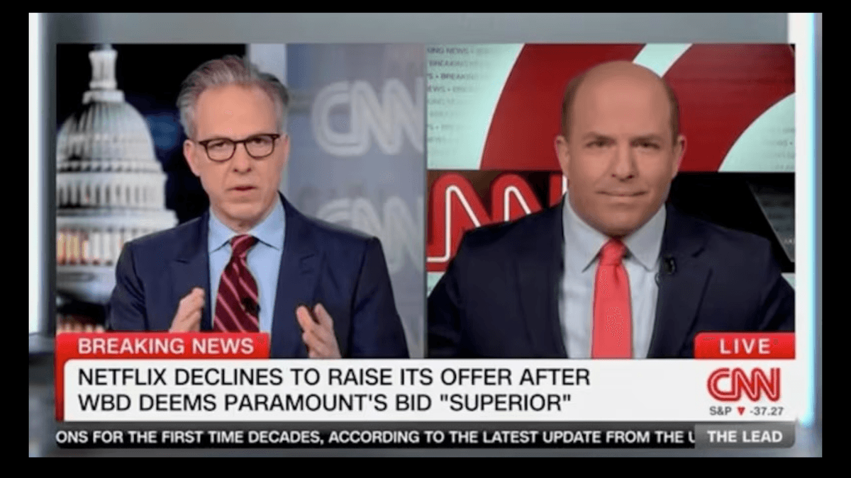 The CNN news personality Jake Tapper discusses his network's fate with the anti-Trump media correspondent, Brian Stelter.