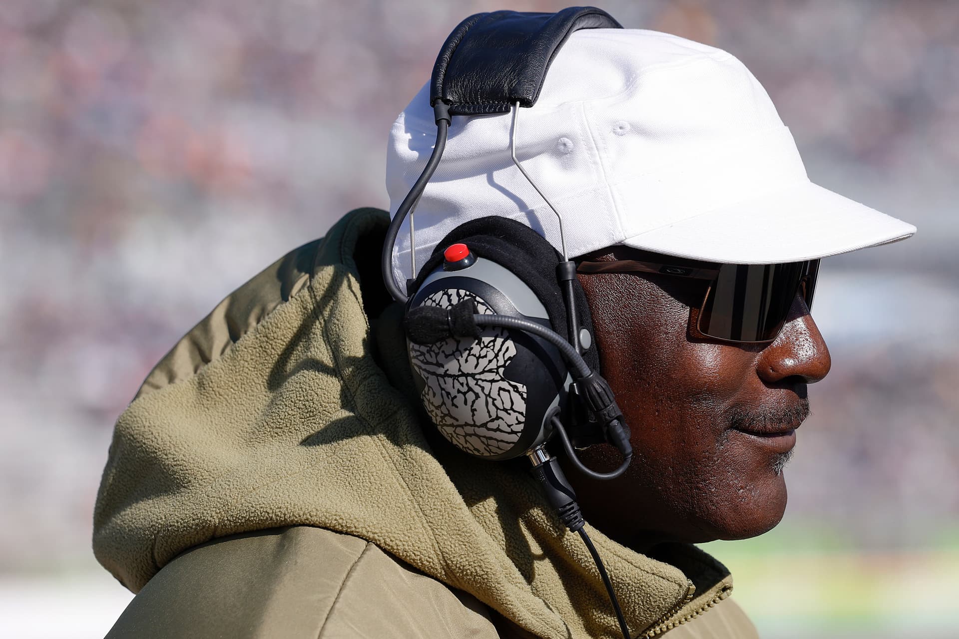 Michael Jordan, NBA Hall of Famer and co-owner of 23XI Racing looks on during the NASCAR Cup Series Autotrader 400 at Echo Park Speedway on February 22, 2026 in Hampton, Georgia. 