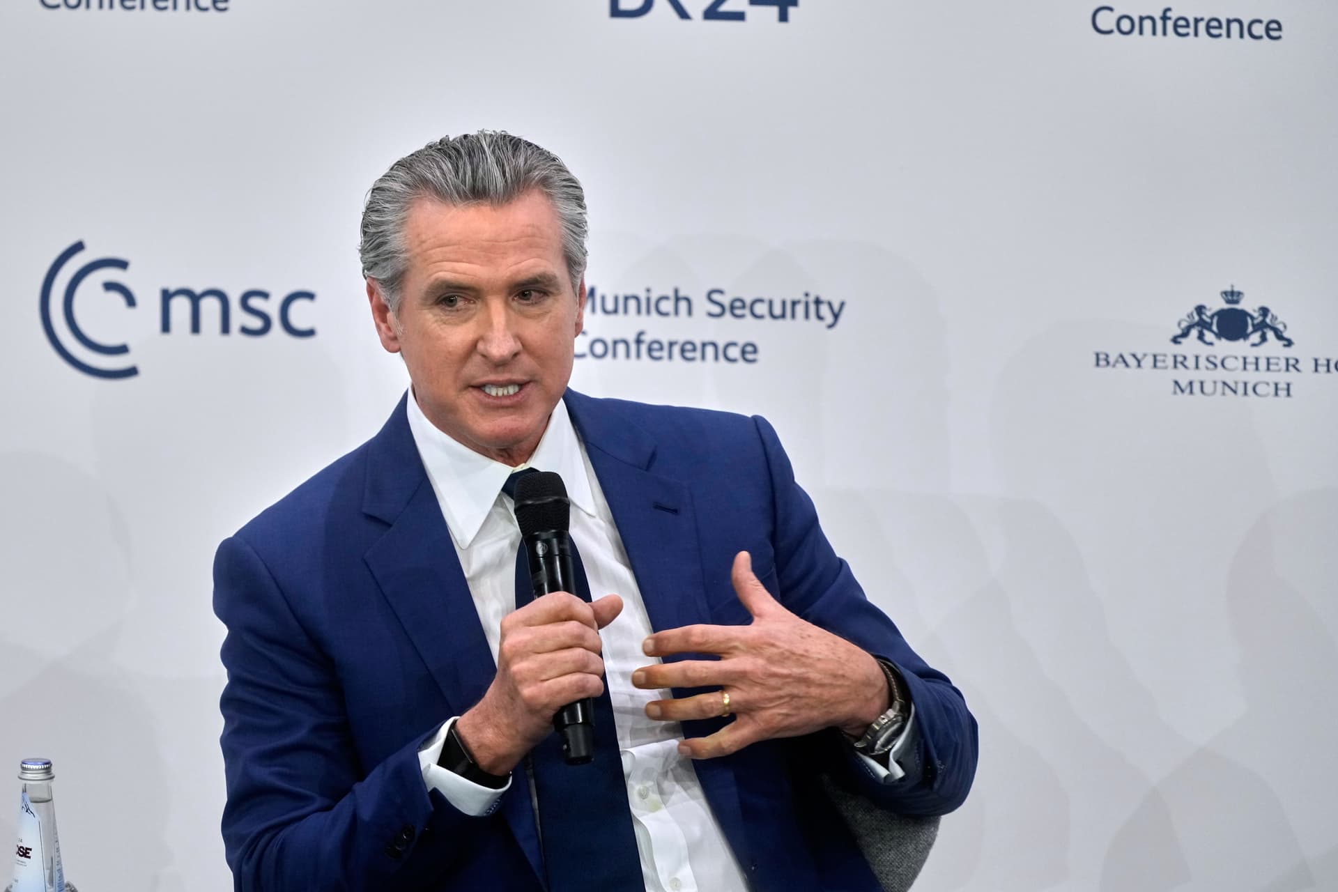 Governor Gavin Newsom speaks at the Munich Security Conference, February 13, 2026. 