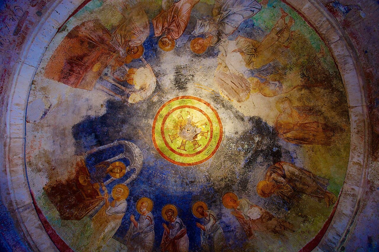 A fresco on the ceiling of the Church of St. Nicholas in Demre, Turkey.