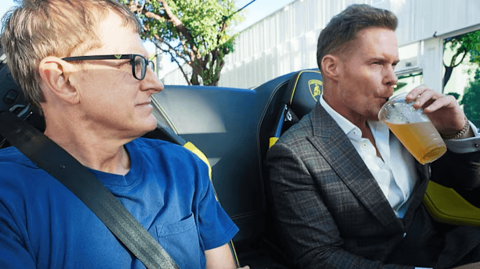 Louis Theroux and Justin Waller in 'Inside the Manosphere.'