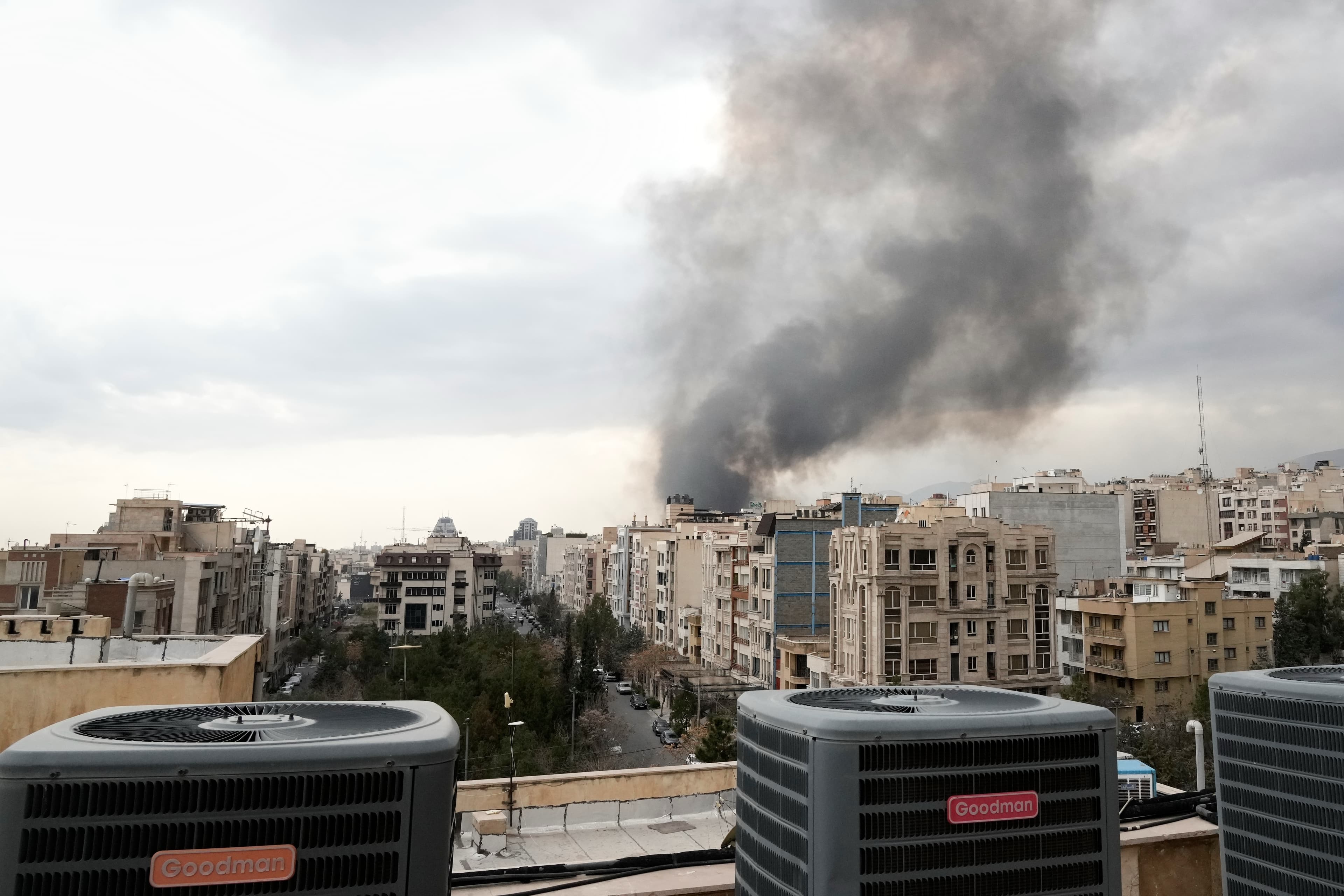 Smoke rises after a strike at Tehran, Iran, March 2, 2026.
