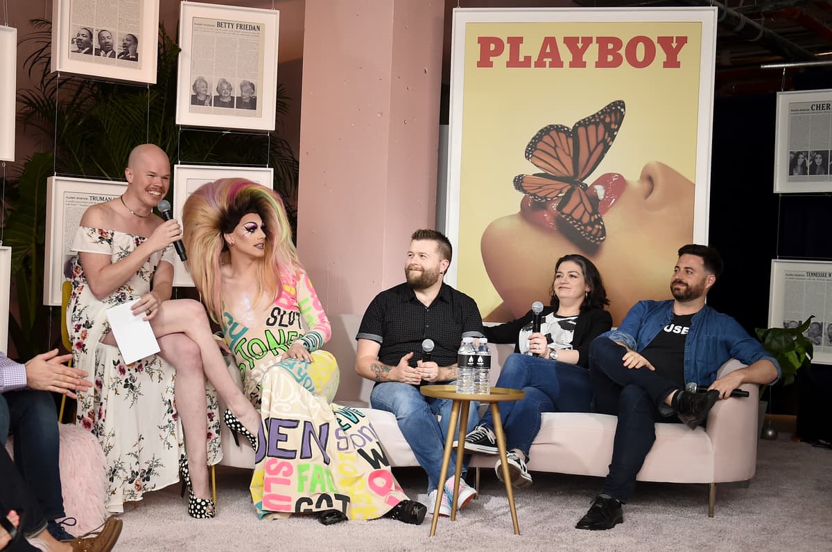 LGBTQ activists speak out against conversion therapy during an event at New York City on June 22, 2019.