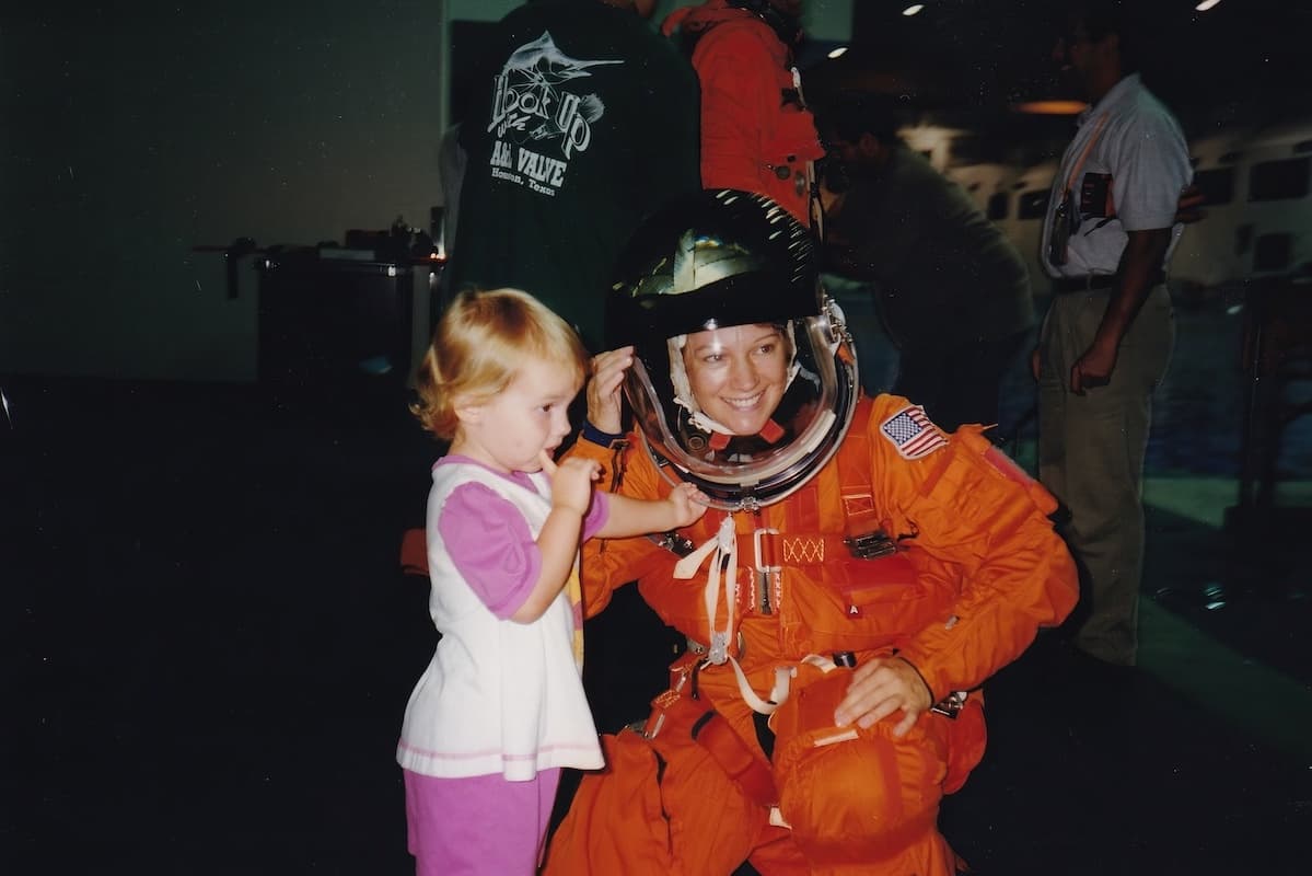 Astronaut Eileen Collins with her daughter Bridget.