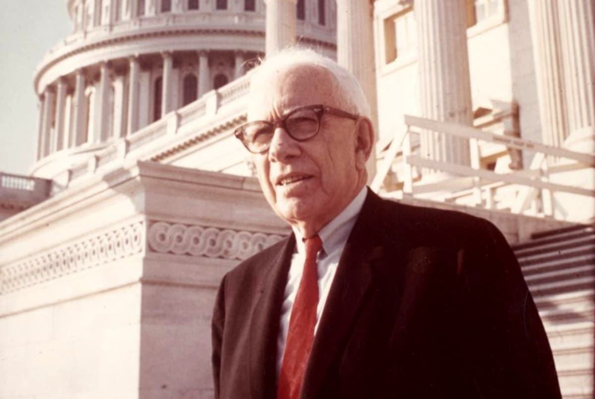 Senator George Aiken of Vermont, who advised LBJ to declare that America had won  in Vietnam and exit the conflict.