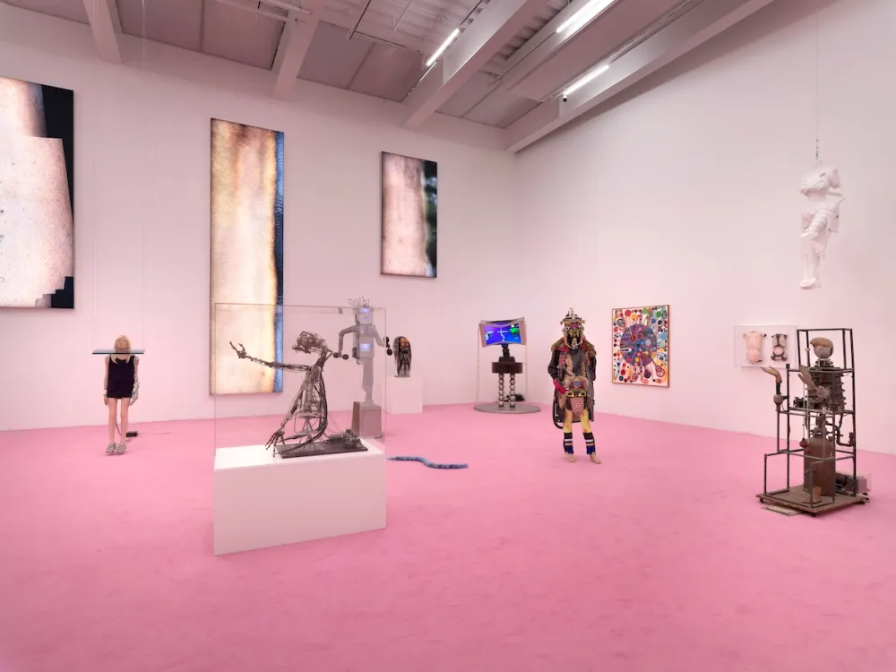 The 'Hall of Robots' in 'New Humans: Memories of the Future' at the New Museum. 