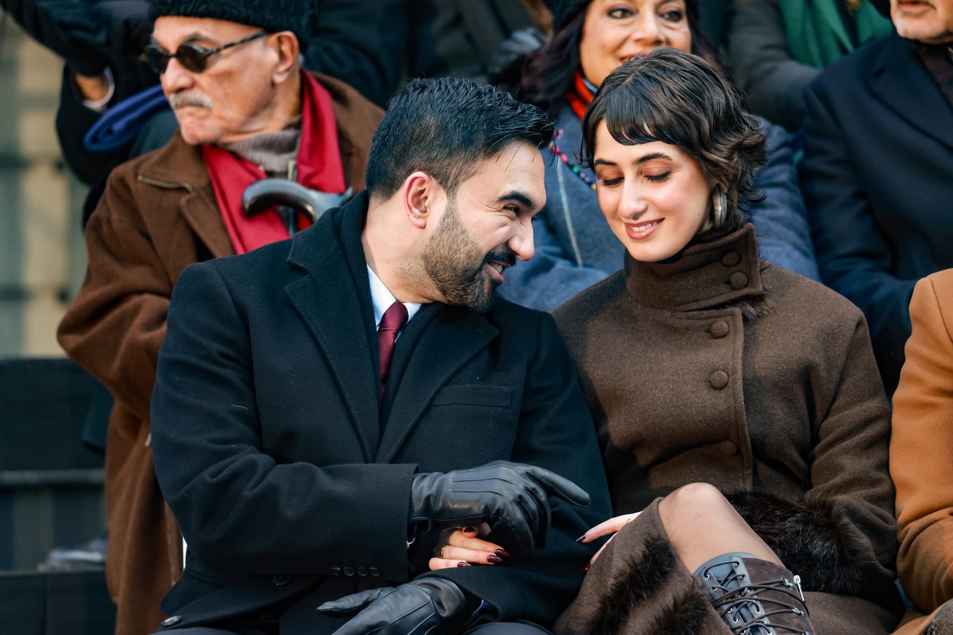  New York’s mayor, Zohran Mamdani, and his wife Rama Duwaji attend his ceremonial inauguration as mayor at City Hall on January 1, 2026.
