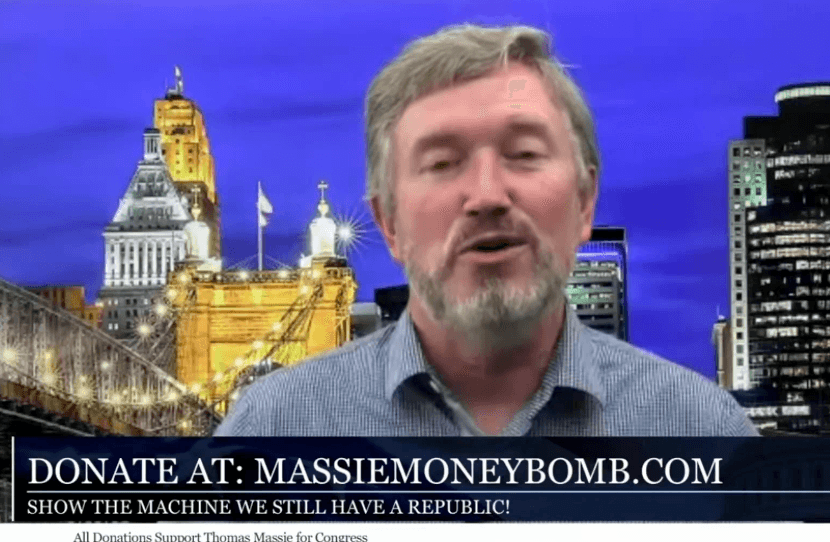 Thomas Massie's fundraiser was done on a livestream online and featured appearances from Congresswoman Marjorie Taylor Greene and Congressman Ron Paul.