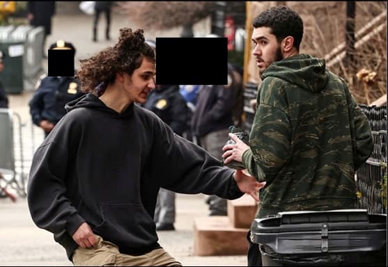 Prosecutors say this image shows Emir Balat (L) and Ibrahim Kayumi (R) during the protests.