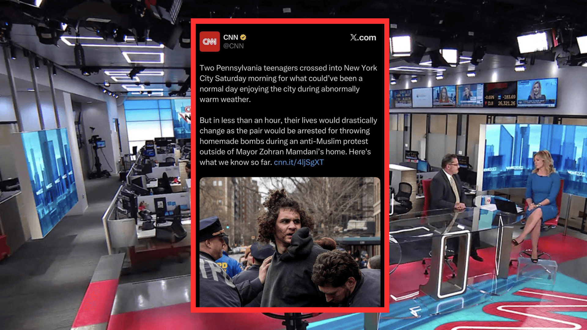 The offending social media post removed from CNN.