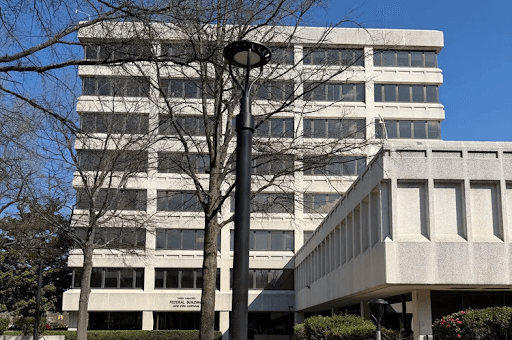 The Terry Sanford Federal Building at Raleigh, N.C., where a United States attorney faced discipline for filing an AI-generated brief with false quotes and citations. 