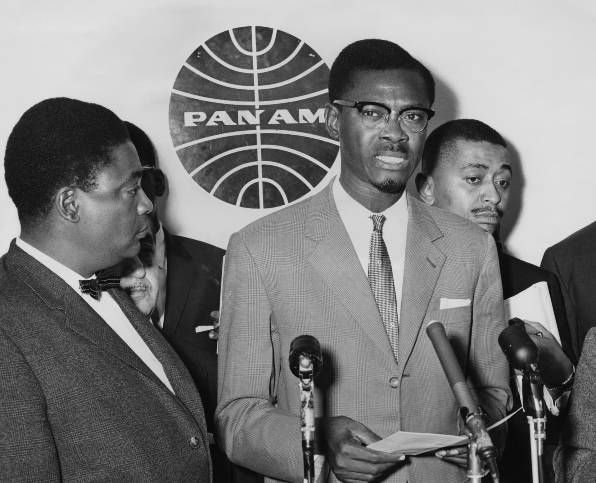 The prime minister of the Congo, Patrice Lumumba, at New York's Idlewild Airport, August 2, 1960.