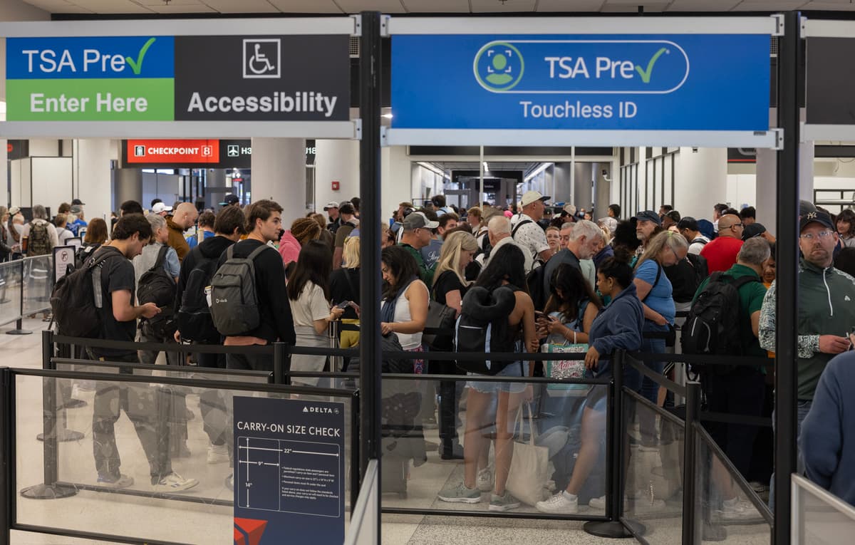 The security line at Miami International Airport on March 17, 2026. 