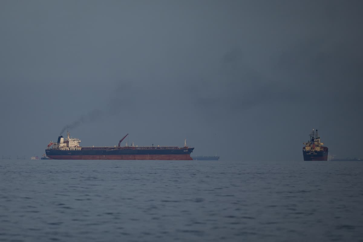Oil tankers and cargo ships in the Strait of Hormuz on March 11, 2026.
