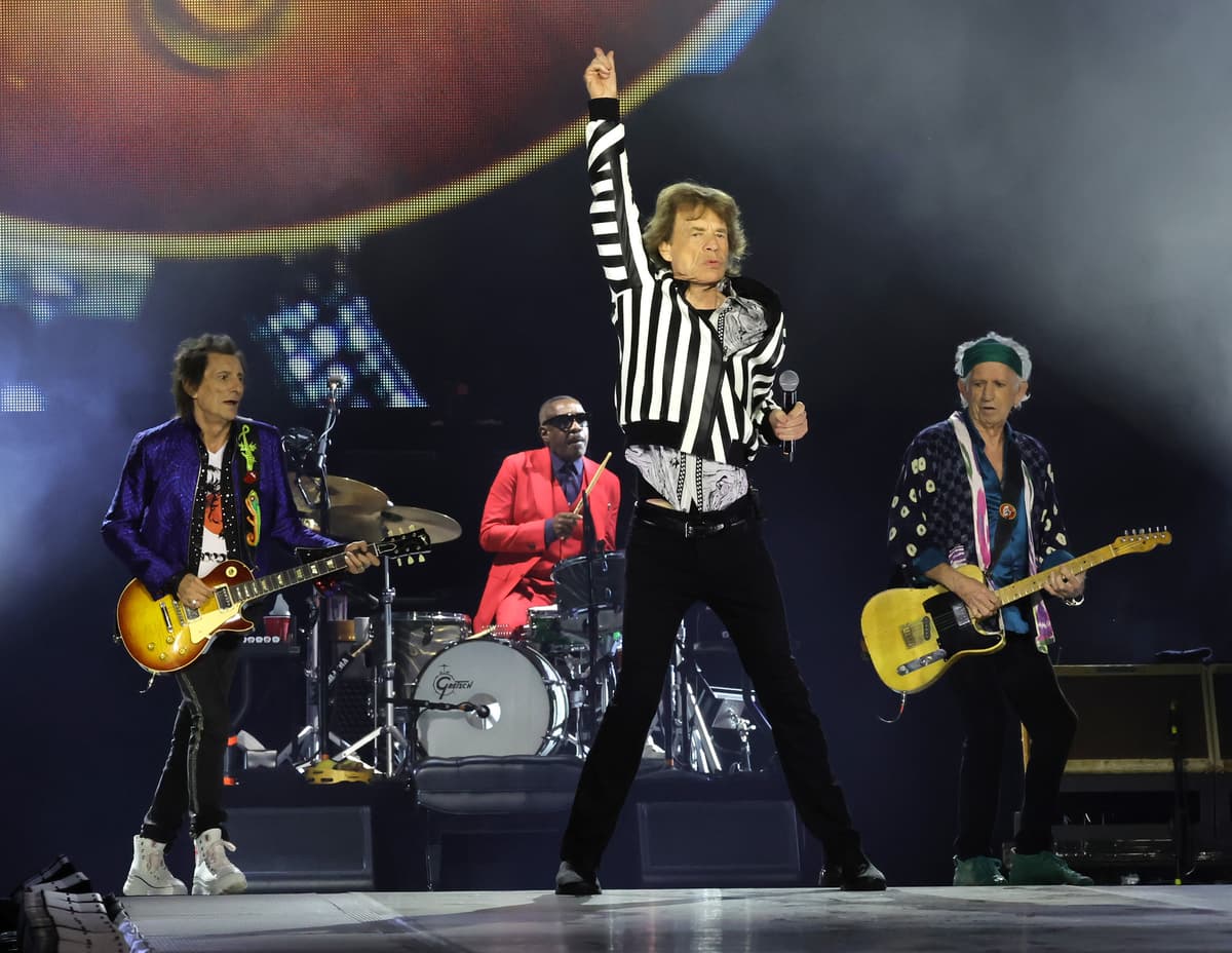 Ron Wood, Steve Jordan, Mick Jagger and Keith Richards of the Rolling Stones perform onstage at SoFi Stadium on July 13, 2024 in Inglewood, California.