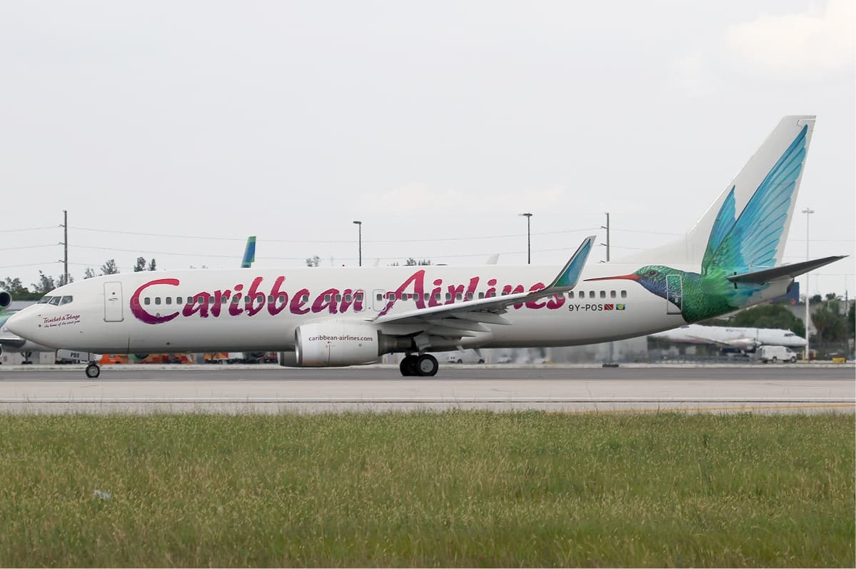 A Caribbean Airlines Boeing 737-8Q8 is seen on the runway at Nassau International Airport in the Bahamas on July 13, 2010.