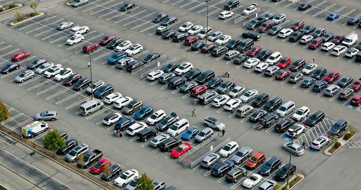 A parking lot in Mayfield Heights in Cuyahoga County, Ohio.