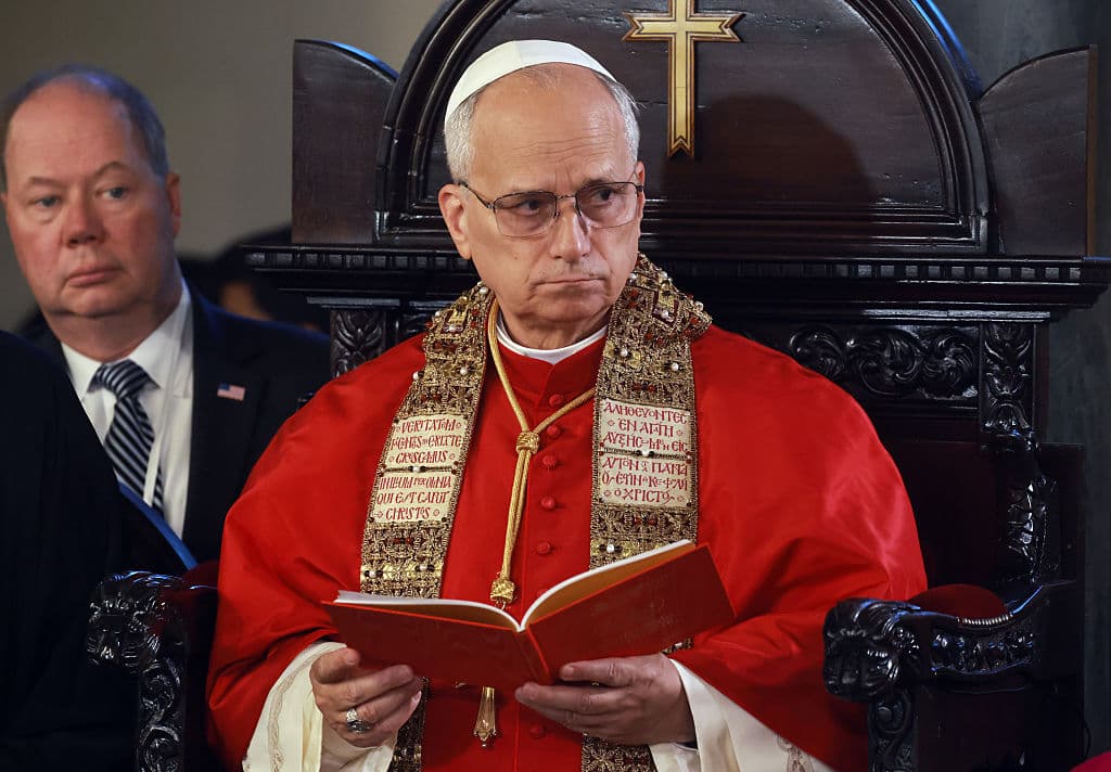 Pope Leo XIV at the Patriarchal Church of Saint George on November 30, 2025 at Istanbul. 