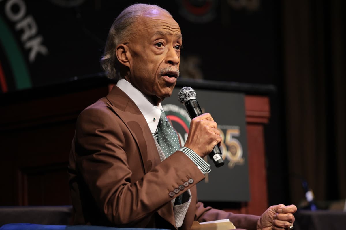 Rev. Al Sharpton, President and Founder, National Action Network introduces Pennsylvania Gov. Josh Shapiro for a fireside chat during the National Action Network (NAN) annual convention at the Sheraton Times Square on April 08, 2026.