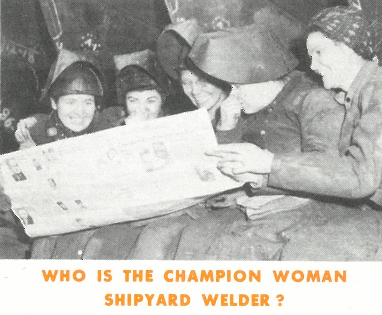 Augusta Clawson with fellow welders.