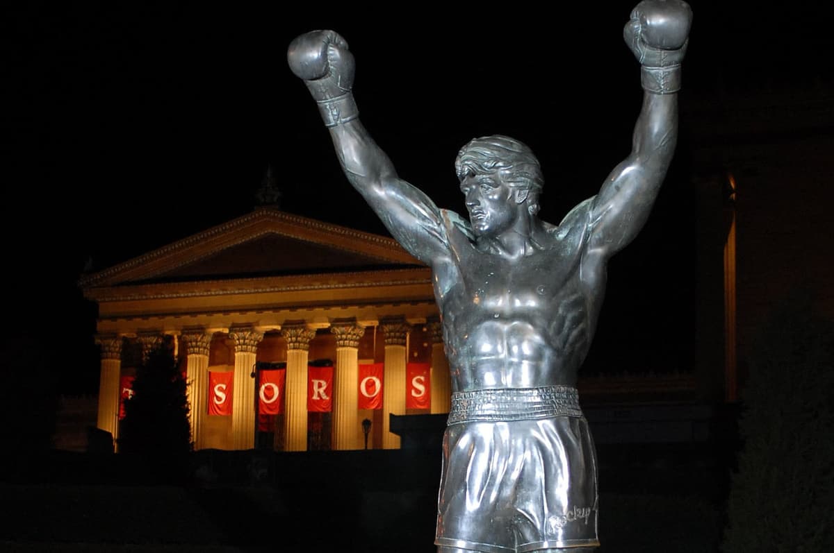 The Rocky statue rests in front of the Philadelphia Museum of Art at the afterparty for the Philadelphia premiere of Rocky Balboa December 18, 2006 in Philadelphia, Pennsylvania. 