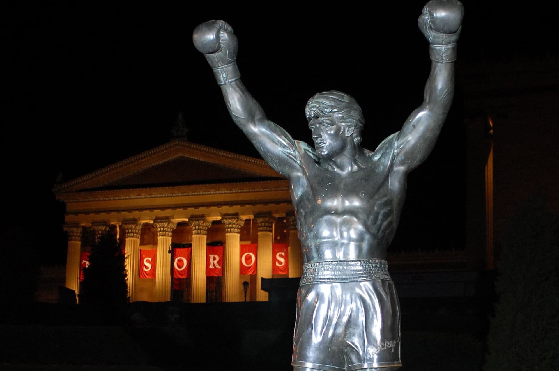 The Rocky statue rests in front of the Philadelphia Museum of Art at the afterparty for the Philadelphia premiere of Rocky Balboa December 18, 2006 in Philadelphia, Pennsylvania. 