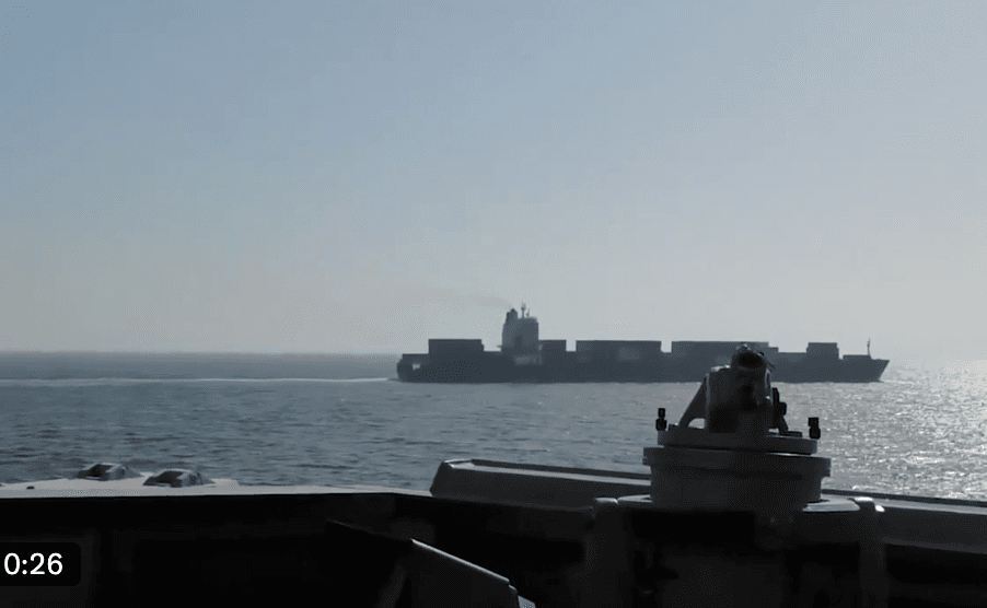 U.S. Central Command (CENTCOM) has released video of the interdiction of the motor vessel Touska in the Northern Arabian Sea by the U.S. Navy Arleigh Burke-class guided missile destroyer USS Spruance (DDG-111). 