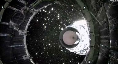  The Orion spacecraft separates from the rocket’s upper stage shortly after the launch of the Artemis II lunar mission on April 1, 2026. 