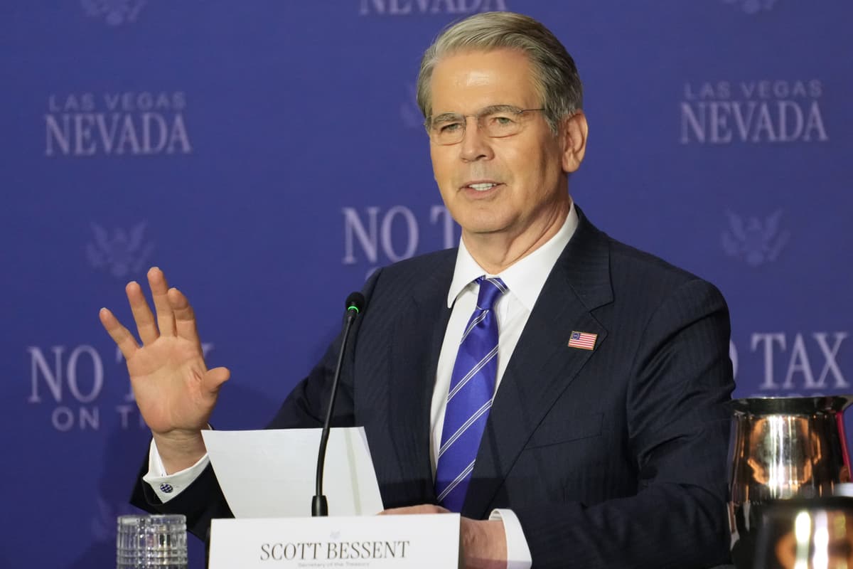 Treasury Secretary Scott Bessent on April 16, 2026 at Las Vegas. 