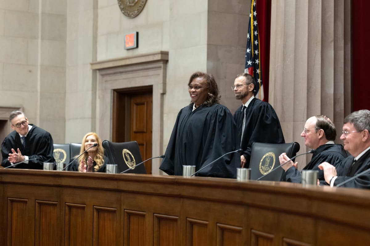 The chief justice of Virginia's supreme court, Cleo Powell, during her investiture ceremony on March 2, 2026 at Richmond.  