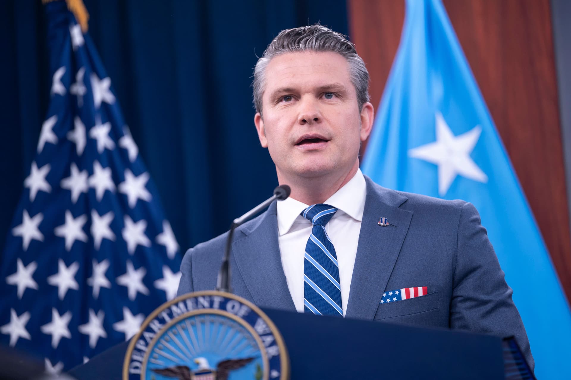 Secretary Pete Hegseth at the Pentagon, April 16, 2026.
