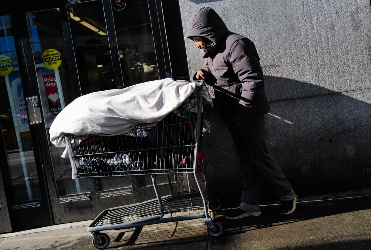 A homeless person on February 4, 2026 at New York City. 