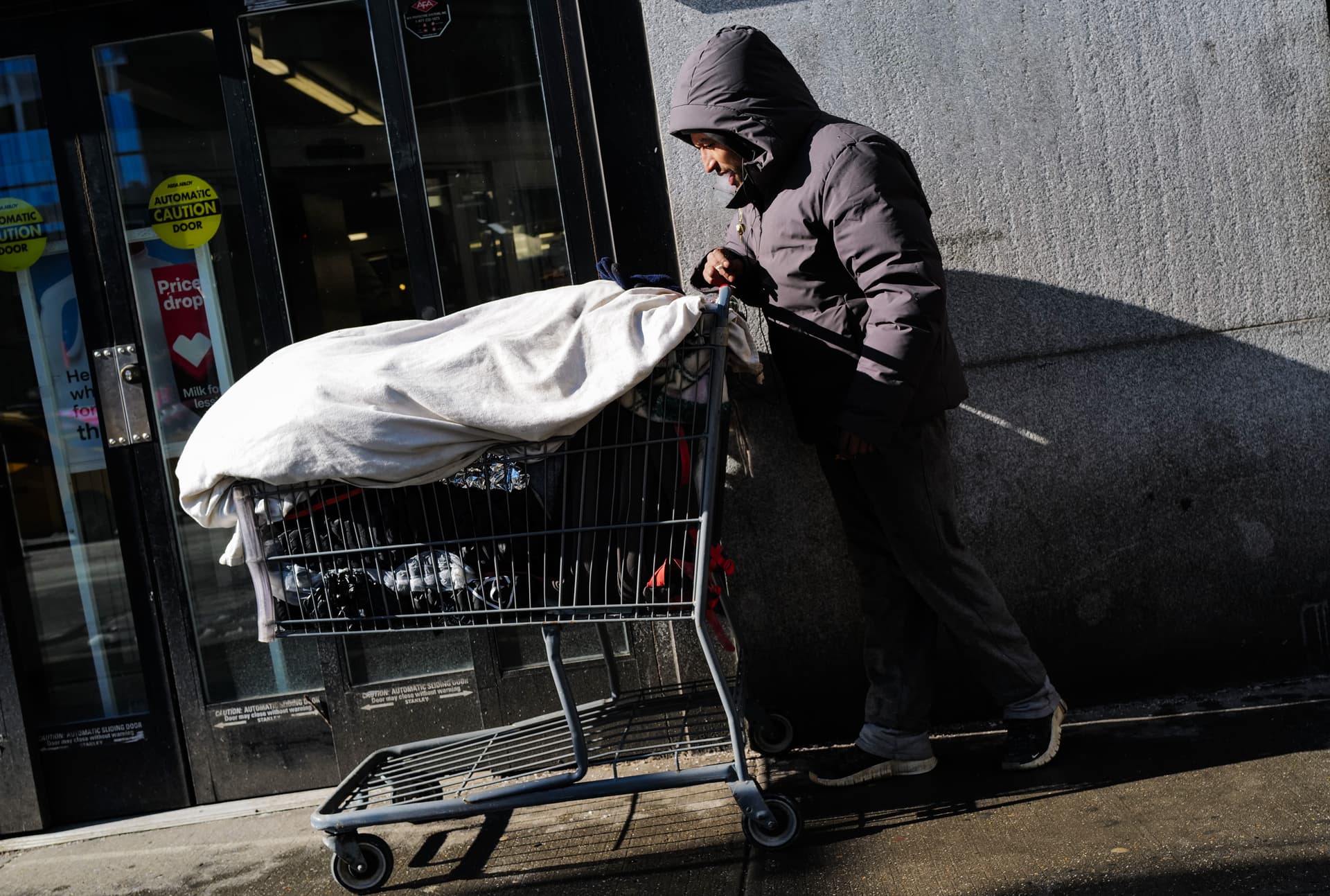 A homeless person on February 4, 2026 at New York City. 