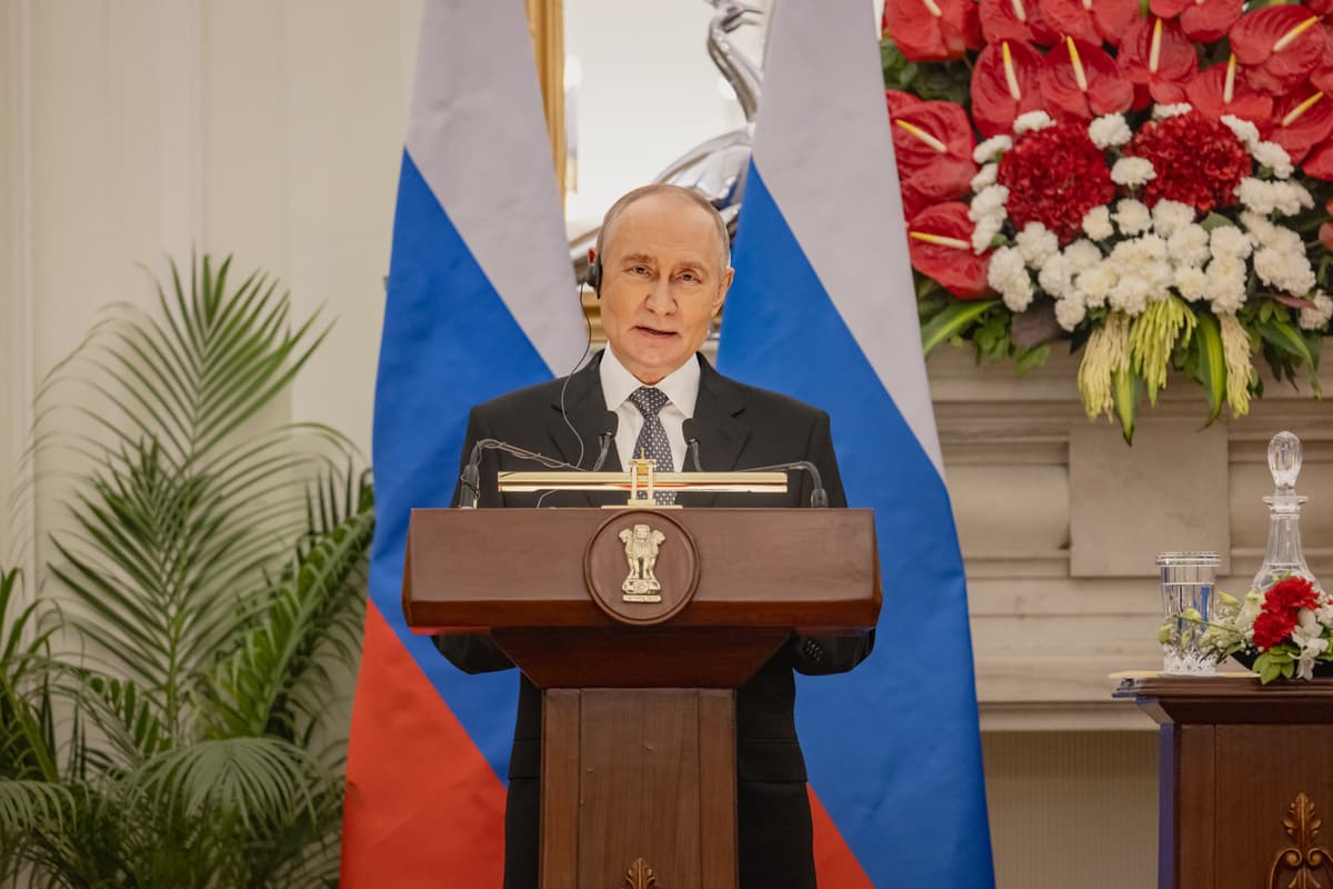 President Vladimir Putin on December 5, 2025 at New Delhi.