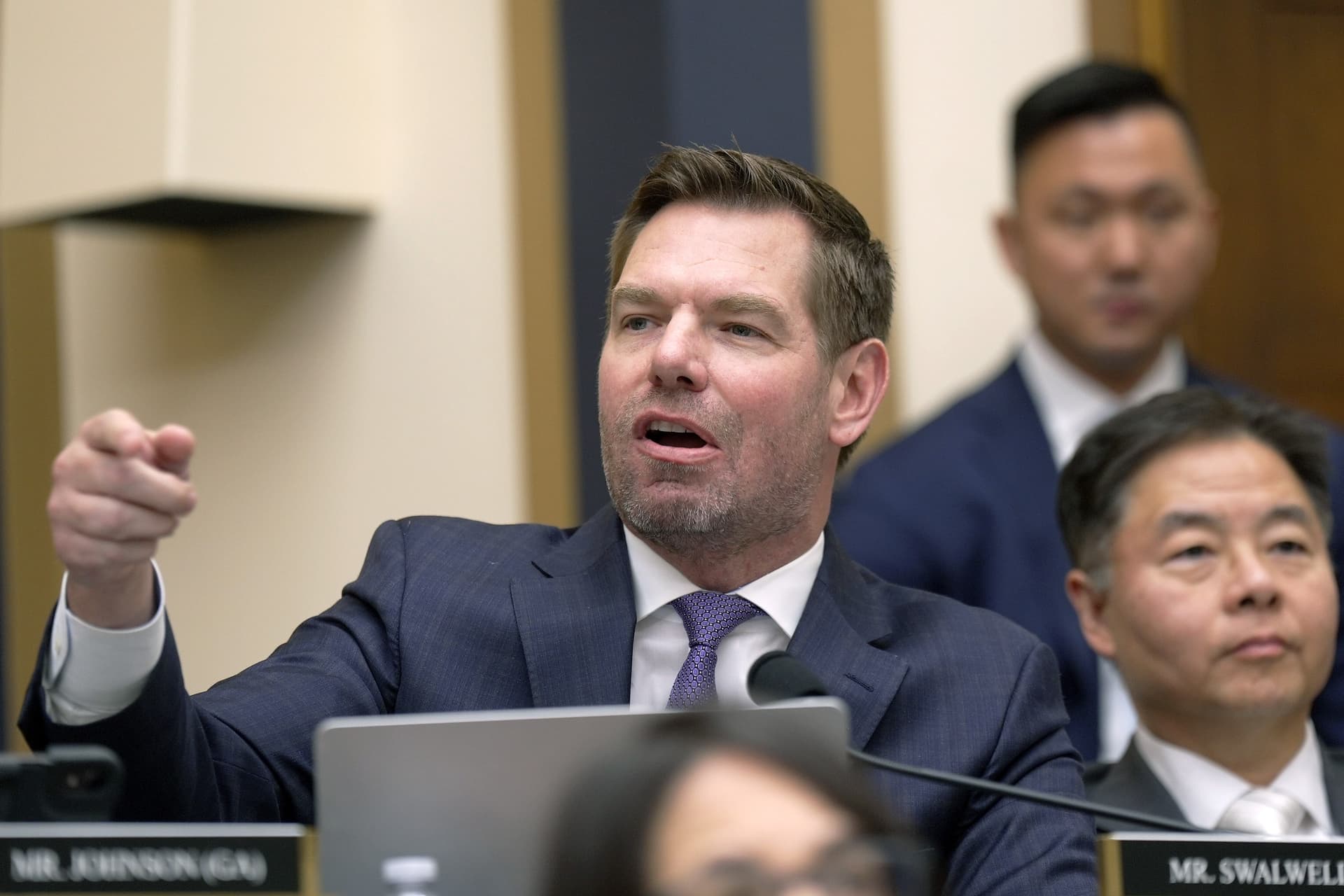Representative Eric Swalwell on Capitol Hill, January 22, 2026. 
