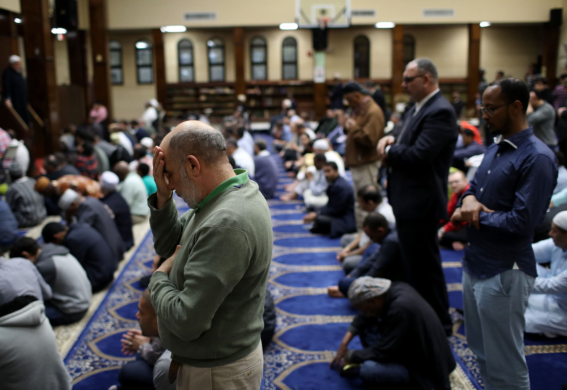 Friday prayers at the Dar Al Hijrah Islamic Center on March 15, 2019, Falls Church, Virginia.  