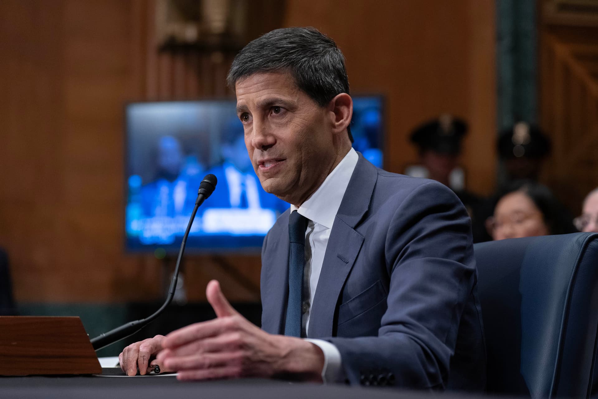 President Trump's nominee to lead the Federal Reserve, Kevin Warsh, on Capitol Hill, April 21, 2026.