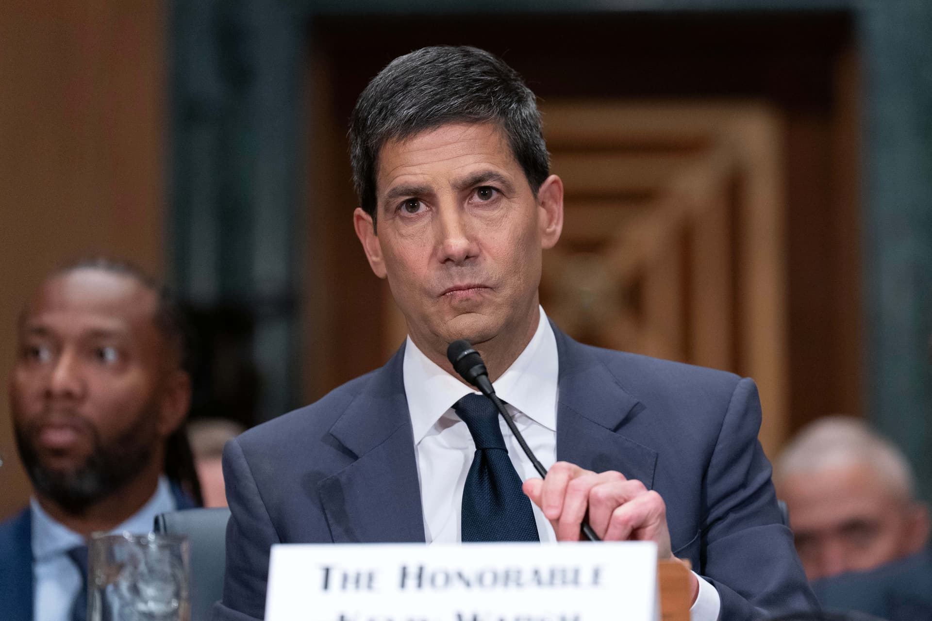 President Trump's nominee to lead the Federal Reserve, Kevin Warsh, on Capitol Hill, April 21, 2026. 