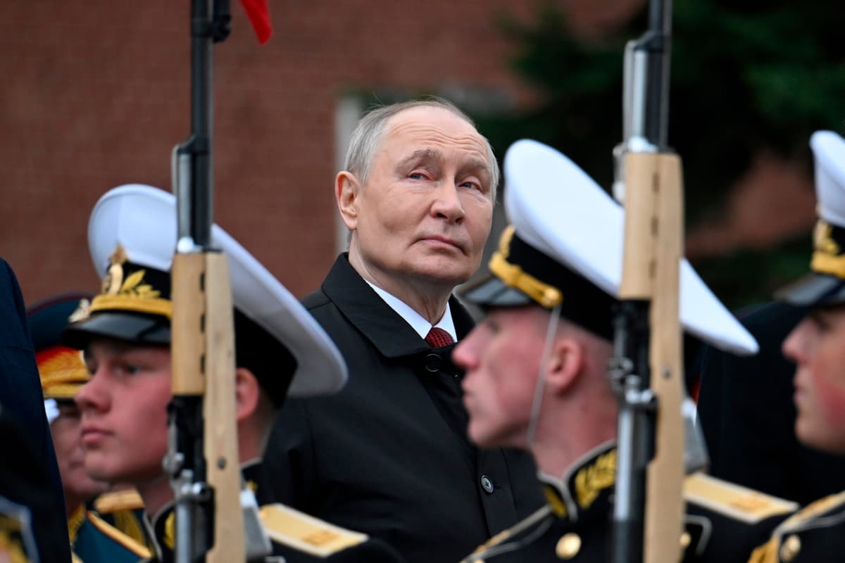 President Vladimir Putin of Russia attends a ceremony to lay flowers at the Tomb of the Unknown Soldier by the Kremlin wall at Moscow on May 9, 2026.