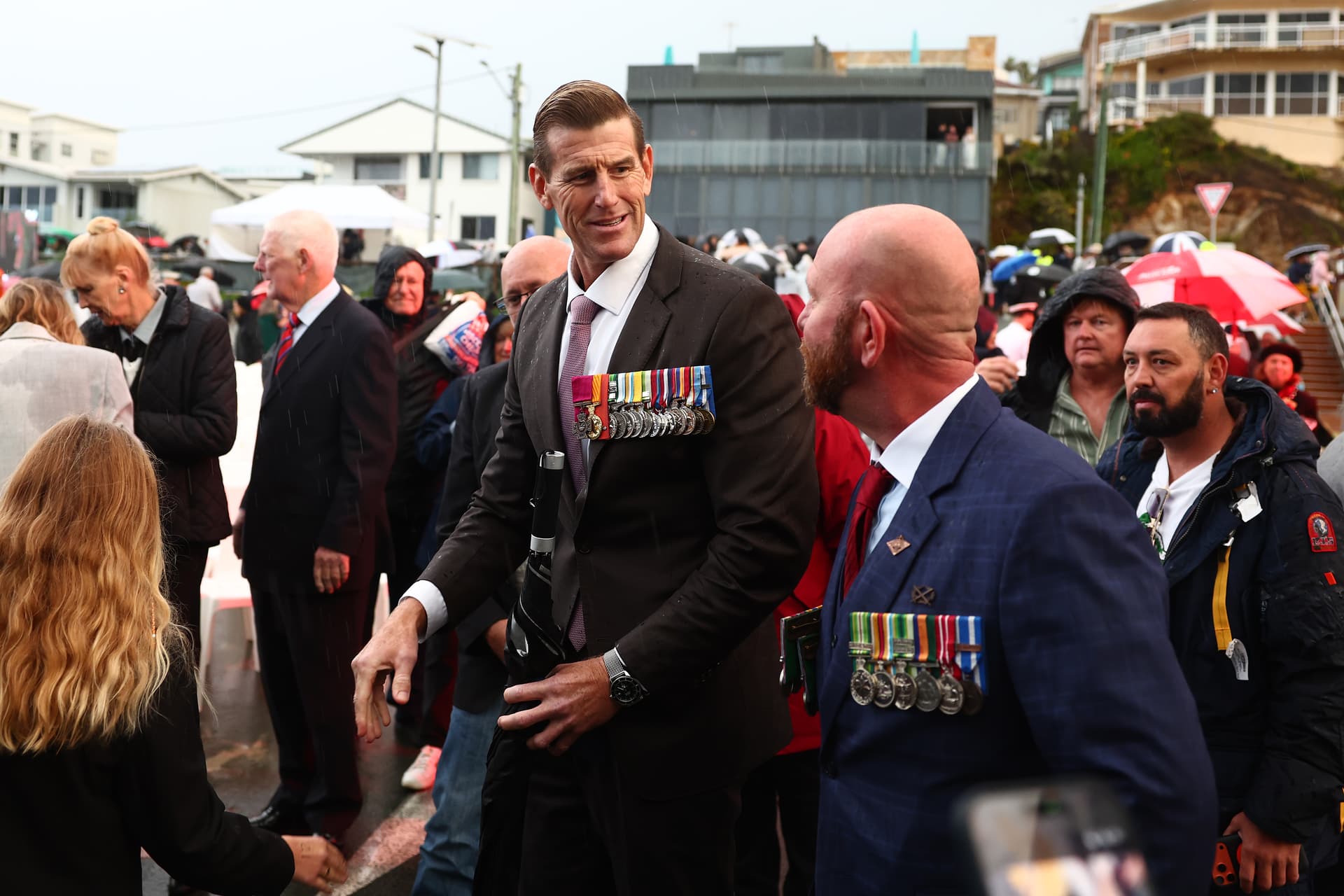 Ben Roberts-Smith attends ANZAC dawn service on April 25, 2026 in Currumbin, Australia. Anzac Day is an Australian national holiday commemorating the day the Australian and New Zealand Army Corp (ANZAC) landed on the shores of Gallipoli on April 25, 1915, during World War I. 