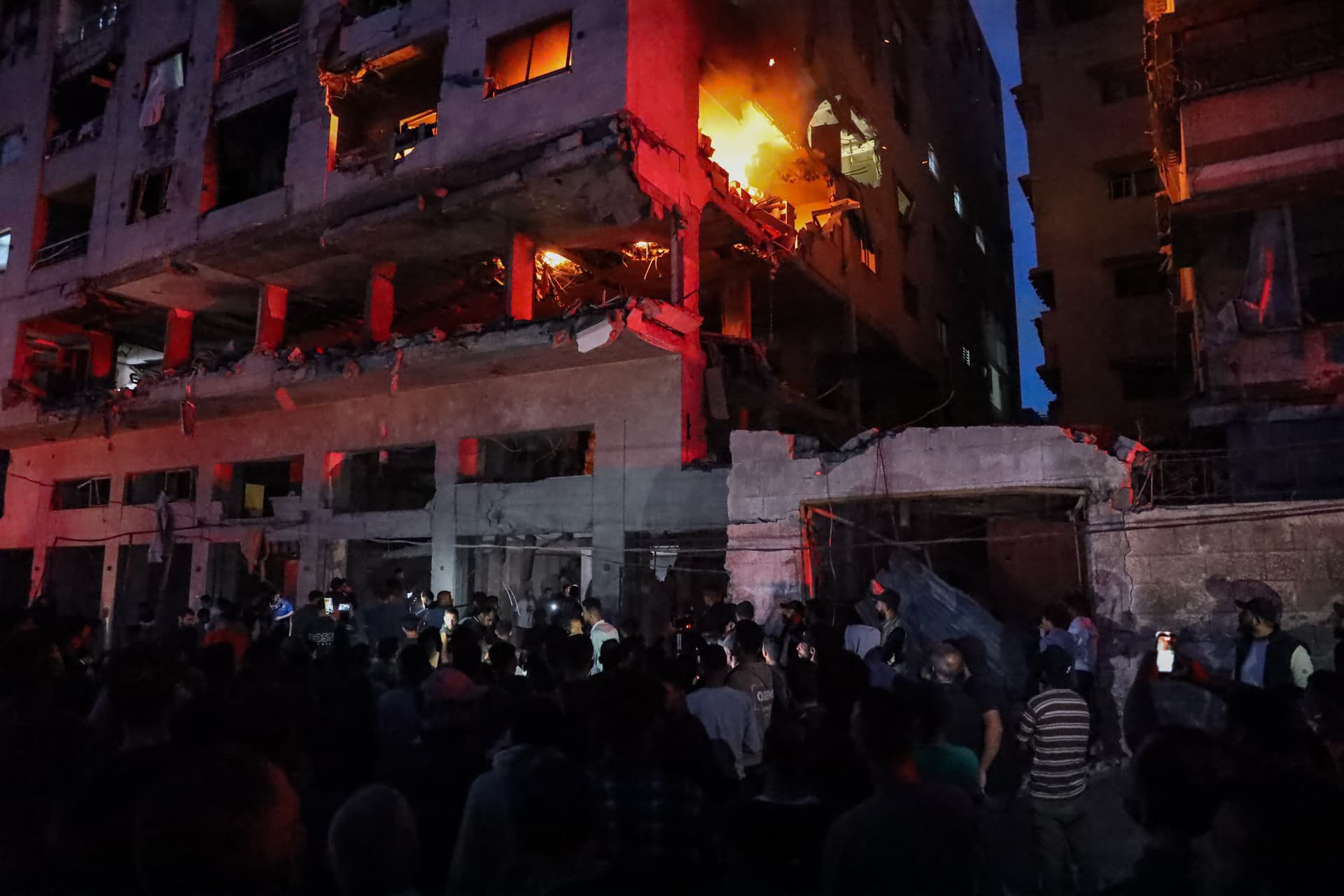Smoke pours from a building after it was hit by Israeli airstrikes in the Al-Remal area on May 15, 2026 in Gaza City. Israel says it has killed Hamas commander Izz ad-Din al-Haddad. 